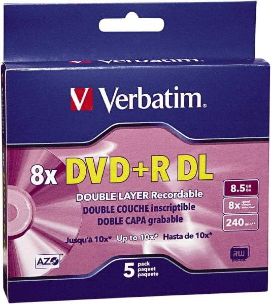 Verbatim - Silver DVD+R Disc - Use with CD, DVD Drives - Best Tool & Supply