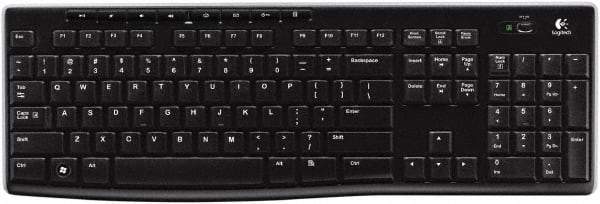 Logitech - Black Wireless Keyboard - Use with Mac OS X, Windows XP, Vista 7, 8 - Best Tool & Supply