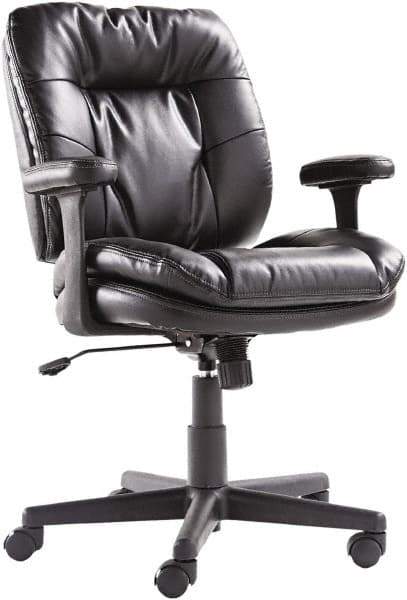 OIF - 40" High Executive Swivel/Tilt Chair - 26" Wide x 25-3/8" Deep, Soft Leather Seat, Black - Best Tool & Supply