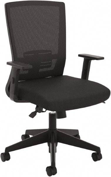 Basyx - 43-1/8" High High Back Chair - 28" Wide x 28-3/8" Deep, Fabric Mesh Seat, Black - Best Tool & Supply