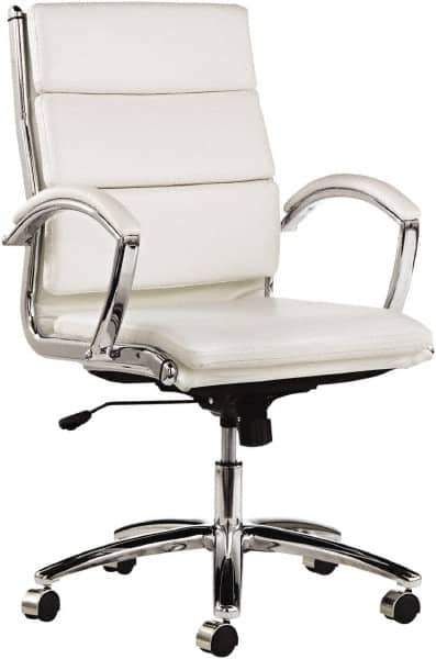 ALERA - 42-1/8" High Mid Back Chair - 24" Wide x 27-1/4" Deep, Faux Leather Seat, White - Best Tool & Supply