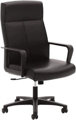 Basyx - 47" High Executive High Back Leather Chair - 25" Wide x 26-1/2" Deep, Soft Leather Seat, Black - Best Tool & Supply