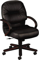 Hon - 41-3/4" High Mid Back Chair - 26" Wide x 28-3/4" Deep, Leather, Memory Foam Seat, Black - Best Tool & Supply