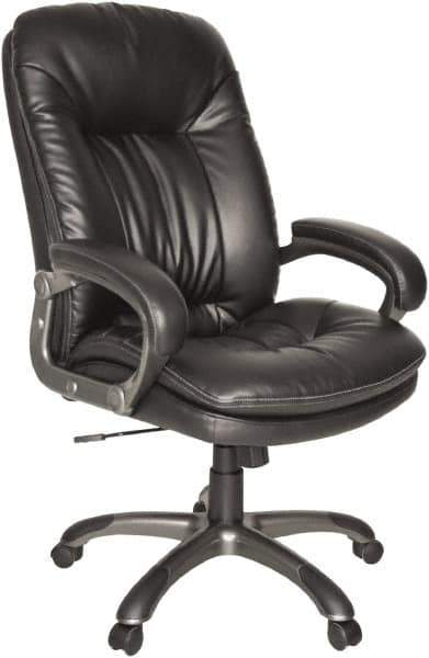 OIF - 45-1/4" High Executive Swivel/Tilt Chair - 25" Wide x 29-7/8" Deep, Soft Leather Seat, Black - Best Tool & Supply