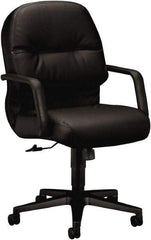 Hon - 41-3/4" High Managerial Mid Back Swivel/Tilt Chair - 26" Wide x 29-3/4" Deep, Leather, Memory Foam Seat, Black - Best Tool & Supply