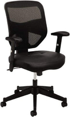 Basyx - 42-1/2" High High Back Chair - 29" Wide x 36" Deep, Leather Seat, Black - Best Tool & Supply