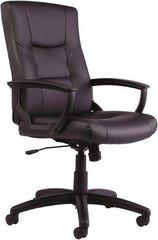 ALERA - 43-3/4" High Executive High Back Swivel Tilt Chair - 25" Wide x 27" Deep, Leather Seat, Black - Best Tool & Supply