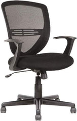 OIF - 39" High Mid Back Chair - 26-1/8" Wide x 26-3/8" Deep, Fabric Mesh Seat, Black - Best Tool & Supply