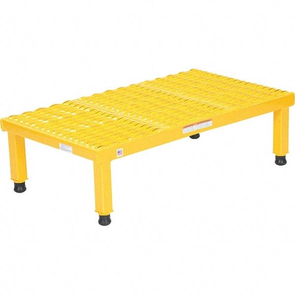 Vestil - 9" High x 19" Wide x 36" Deep, Yellow Step Stand - Steel, 500 Lb Capacity - Best Tool & Supply