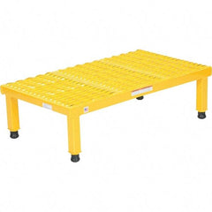 Vestil - 9" High x 19" Wide x 36" Deep, Yellow Step Stand - Steel, 500 Lb Capacity - Best Tool & Supply