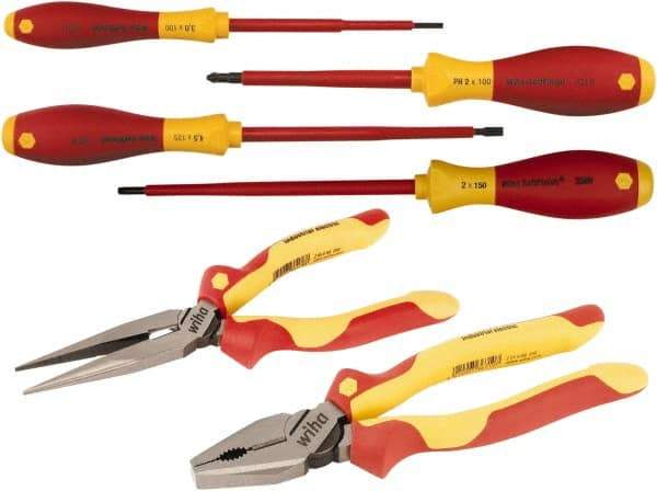 Wiha - 6 Piece Insulated Plier Set - Comes in Vinyl Pouch - Best Tool & Supply