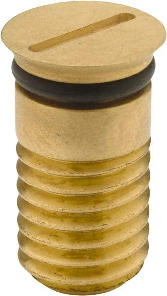 Jergens - 1 Piece M12x1.75 Vise Chip Plug - Brass, 12" Long, 14.5mm Wide - Best Tool & Supply