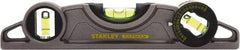 Stanley - Magnetic 9" Long 3 Vial Torpedo Level - ABS Plastic, Silver, 1 45°, 1 Level & 1 Plumb Vials - Best Tool & Supply