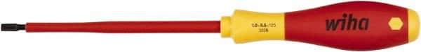 Wiha - 5.5mm Blade Width, Standard Slotted Screwdriver - 125mm Blade Length, Solid/Hex Shank - Best Tool & Supply