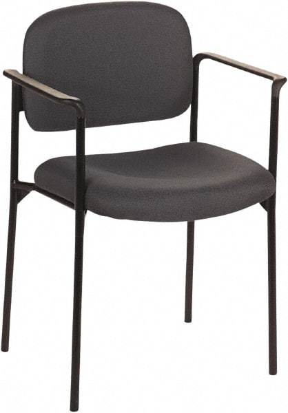 Basyx - Fabric Charcoal Stacking Chair - Black Frame, 23-1/4" Wide x 21" Deep x 32-3/4" High - Best Tool & Supply