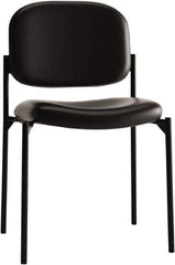 Basyx - Leather Black Stacking Chair - Black Frame, 21-1/4" Wide x 21" Deep x 32-3/4" High - Best Tool & Supply