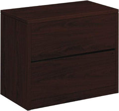 Hon - 36" Wide x 29-1/2" High x 20" Deep, 2 Drawer Lateral File - Woodgrain Laminate, Mahogany - Best Tool & Supply