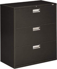 Hon - 36" Wide x 40.88" High x 19-1/4" Deep, 3 Drawer Lateral File - Steel, Charcoal - Best Tool & Supply