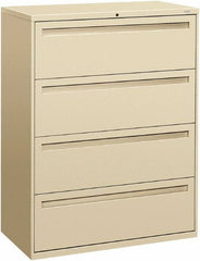 Hon - 42" Wide x 53-1/4" High x 19-1/4" Deep, 4 Drawer Lateral File - Steel, Putty - Best Tool & Supply