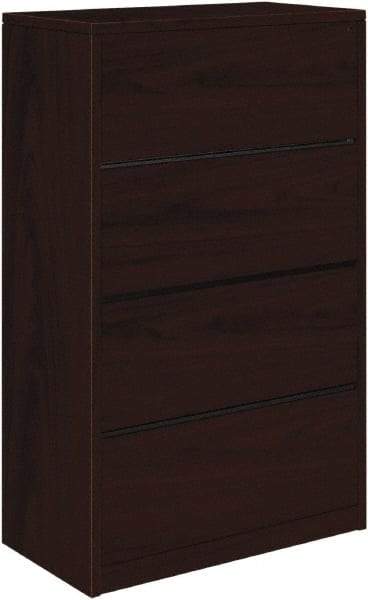 Hon - 36" Wide x 59.13" High x 20" Deep, 4 Drawer Lateral File - Woodgrain Laminate, Mahogany - Best Tool & Supply