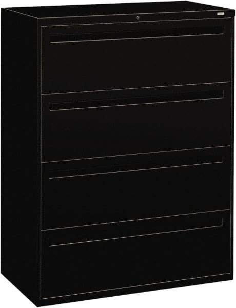 Hon - 42" Wide x 53-1/4" High x 19-1/4" Deep, 4 Drawer Lateral File - Steel, Black - Best Tool & Supply