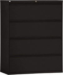 ALERA - 42" Wide x 53-1/4" High x 19-1/4" Deep, 4 Drawer Lateral File - Steel, Black - Best Tool & Supply