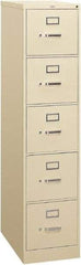 Hon - 15" Wide x 60" High x 26-1/2" Deep, 5 Drawer Vertical File - Steel, Putty - Best Tool & Supply