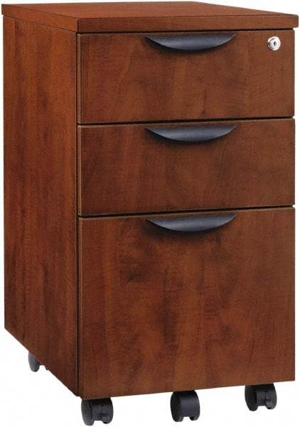 ALERA - 15.88" Wide x 28.38" High x 20-1/2" Deep, 3 Drawer Pedestal - Woodgrain Laminate, Medium Cherry - Best Tool & Supply