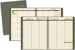 AT-A-GLANCE - 32 Sheet, 8-1/4 x 10-7/8", Weekly/Monthly Planner - Green - Best Tool & Supply