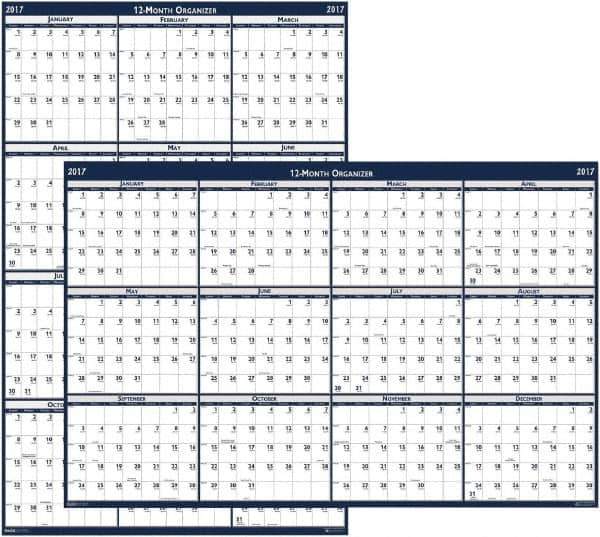 House of Doolittle - 1 Sheet, 48 x 32", Erasable Wall Planner - Blue & Gray - Best Tool & Supply