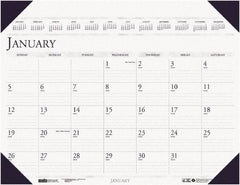 House of Doolittle - 12 Sheet, 3-3/4 x 6", Desk Pad Calendar - Blue - Best Tool & Supply