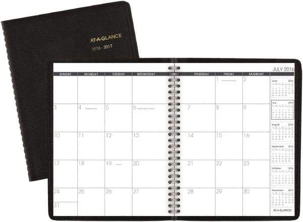 AT-A-GLANCE - 24 Sheet, 8-1/2 x 11", Monthly Planner - Black - Best Tool & Supply