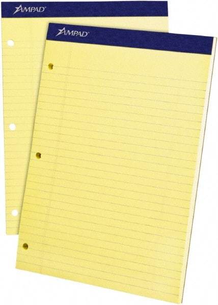 AMPAD - 100 Sheet, 8-1/2 x 11", Legal/Wide (Style) Legal Pad - Canary - Best Tool & Supply