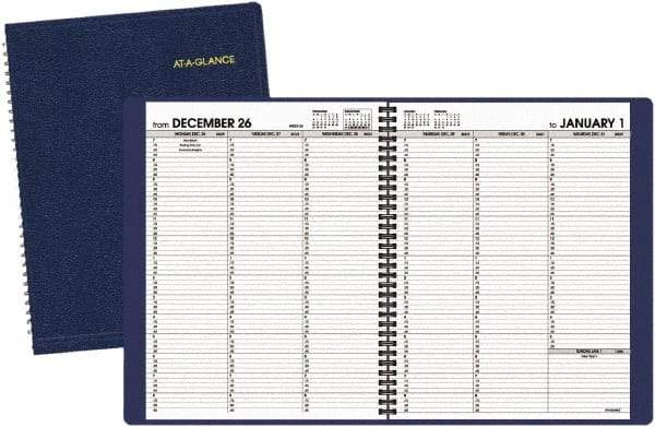 AT-A-GLANCE - 128 Sheet, 8-1/4 x 10-7/8", Weekly Planner - Navy - Best Tool & Supply