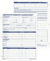 TOPS - 50 Sheet, 8-3/8 x 11", Employment Application Form - White - Best Tool & Supply