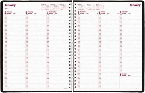 Brownline - 26 Sheet, 3-1/4 x 6-1/4", Weekly Planner - Black - Best Tool & Supply