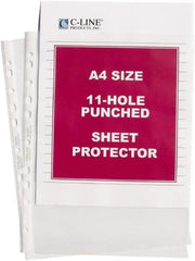 C-LINE - 50 Piece Clear Sheet Protectors-Ring Binder - 11-3/4" High x 8-1/4" Wide - Best Tool & Supply