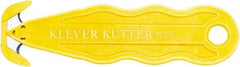 Klever Innovations - Recessed/Hook Blade Safety Cutter - 1-1/4" Carbon Steel Blade, Yellow Nylon Handle, 1 Blade Included - Best Tool & Supply