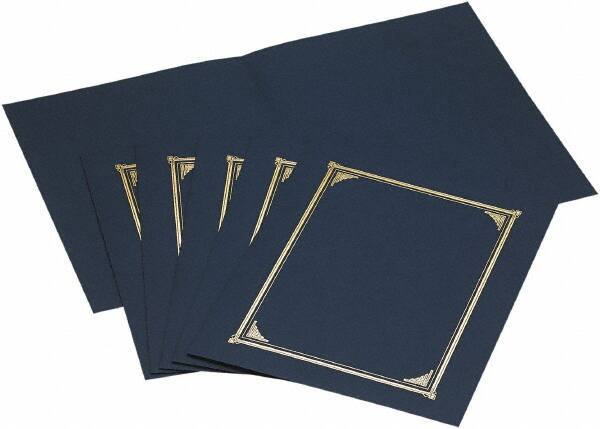 Geographic - 6 Piece Navy Blue Document Holders-Certificate/Document - 9-3/4" High x 12-1/2" Wide - Best Tool & Supply