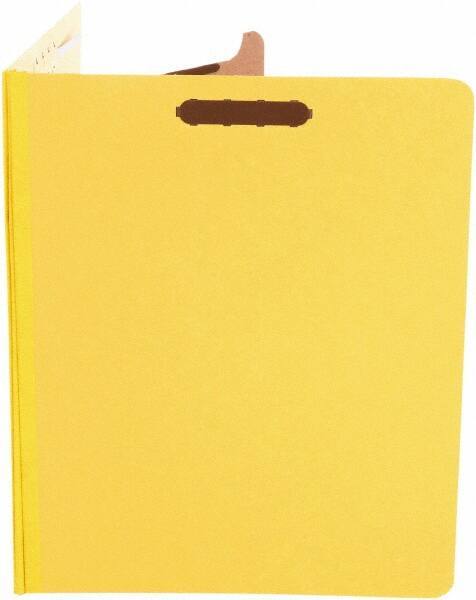 UNIVERSAL - 8-1/2 x 11", Letter Size, Yellow, Classification Folders with Top Tab Fastener - 25 Point Stock, Right of Center Tab Cut Location - Best Tool & Supply