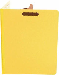 UNIVERSAL - 8-1/2 x 11", Letter Size, Yellow, Classification Folders with Top Tab Fastener - 25 Point Stock, Right of Center Tab Cut Location - Best Tool & Supply