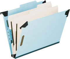 Pendaflex - 9-1/2 x 14-1/2", Legal, Blue, Hanging File Folder - 25 Point Stock, Right of Center Tab Cut Location - Best Tool & Supply