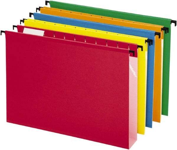 Pendaflex - 8-1/2 x 11", Letter Size, Assorted Colors, Hanging File Folder - 11 Point Stock, 1/5 Tab Cut Location - Best Tool & Supply