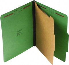 UNIVERSAL - 8-1/2 x 11", Letter Size, Emerald Green, Classification Folders with Top Tab Fastener - 25 Point Stock, Right of Center Tab Cut Location - Best Tool & Supply