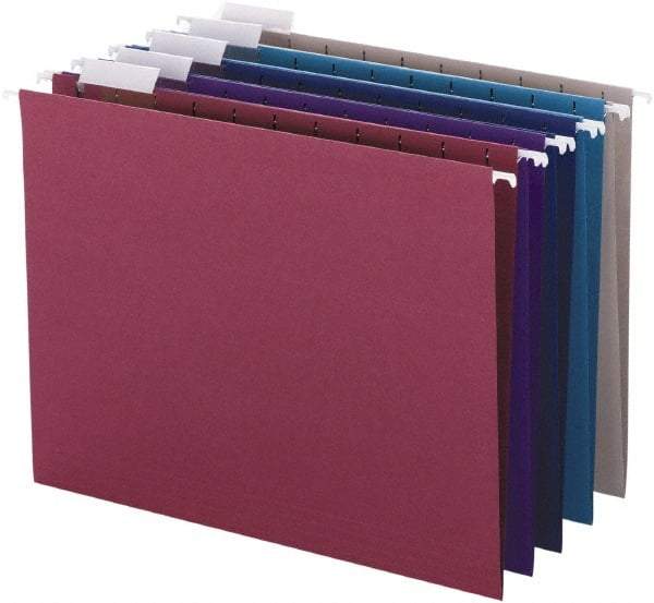 SMEAD - 8-1/2 x 11", Letter Size, Assorted Colors, Hanging File Folder - 11 Point Stock, 1/5 Tab Cut Location - Best Tool & Supply