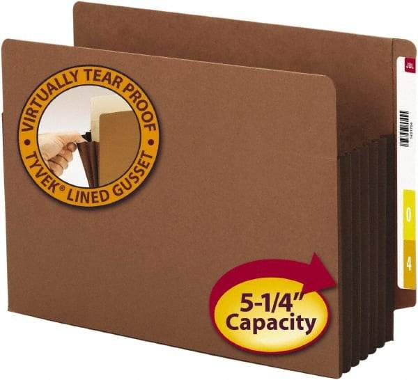 SMEAD - 8-1/2 x 11", Letter Size, Dark Brown, Expansion Folders - Straight Tab Cut Location - Best Tool & Supply