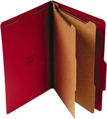 UNIVERSAL - 9-1/2 x 14-1/2", Legal, Ruby Red, Classification Folders with Top Tab Fastener - 25 Point Stock, Right of Center Tab Cut Location - Best Tool & Supply