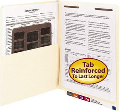 SMEAD - 8-1/2 x 11", Letter Size, Manila, File Folders with End Tab - 11 Point Stock, Straight Tab Cut Location - Best Tool & Supply