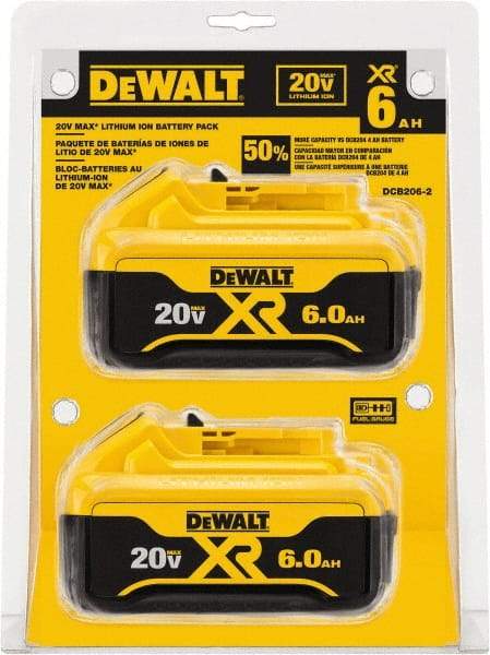 DeWALT - 20 Volt Lithium-Ion Power Tool Battery - 6 Ahr Capacity, 1 hr Charge Time, Series 20V Max - Best Tool & Supply