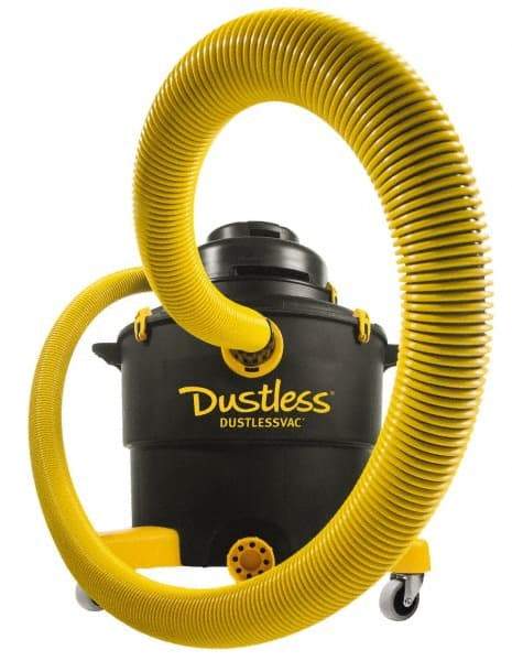 Dustless Technologies - 16 Gal Plastic Tank, Electric Powered Wet/Dry Vacuum - 5 Peak hp, 120 Volt, 11.5 Amps, 12' Hose Fitting, Cloth Filter, Accessories Included - Best Tool & Supply